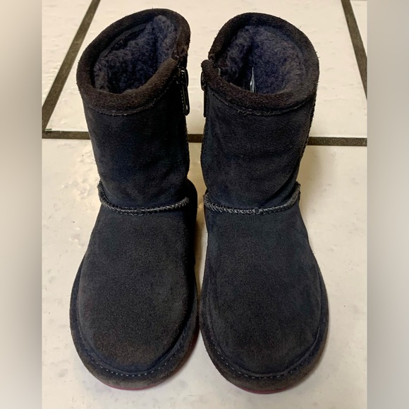 BEARPAW Gray Genuine Leather Suede Zip Boots Toddler Girl’s 9 EUC EXCELLENT - Picture 5 of 9